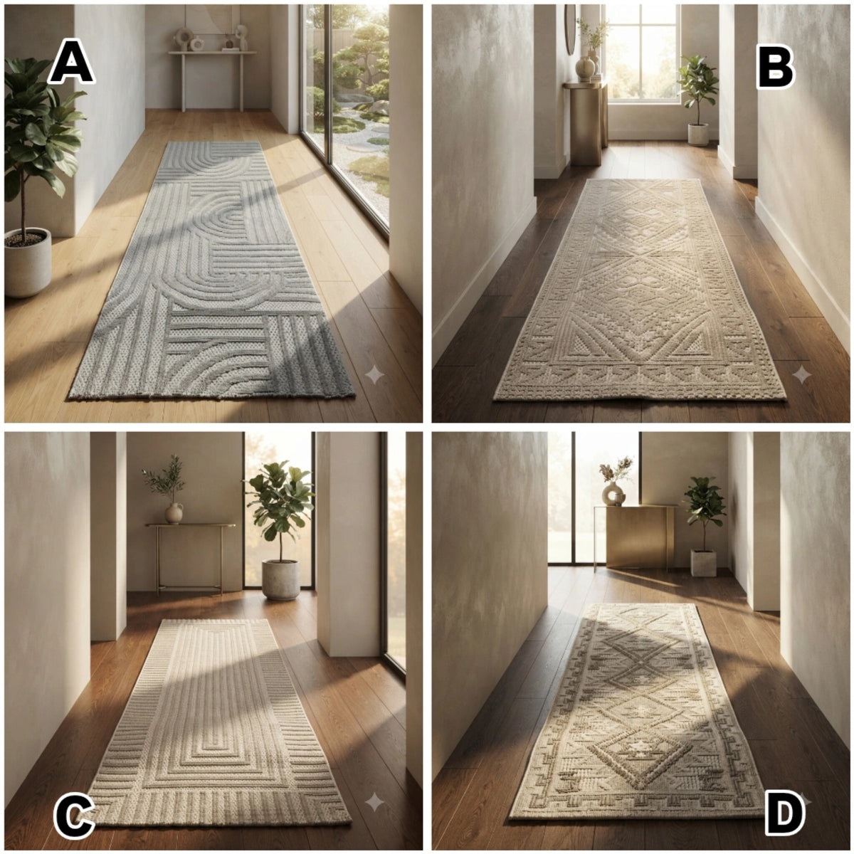 Neutral Tone Woven Floor Runner (80 x 300 cm)