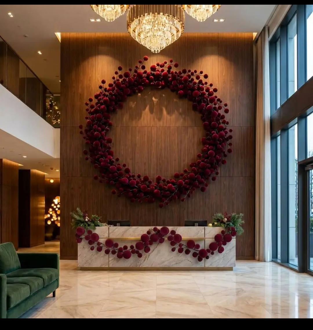 1.8M Christmas Ball Vine String Plastic Flocked Pendant