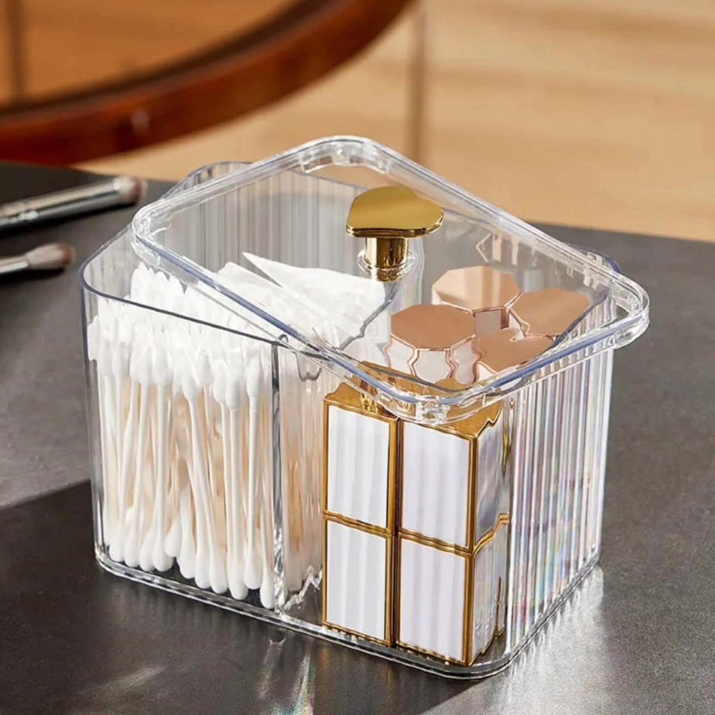 Acrylic cotton swab storage