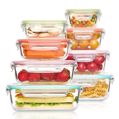8 Pc Airtight Glass Food Containers