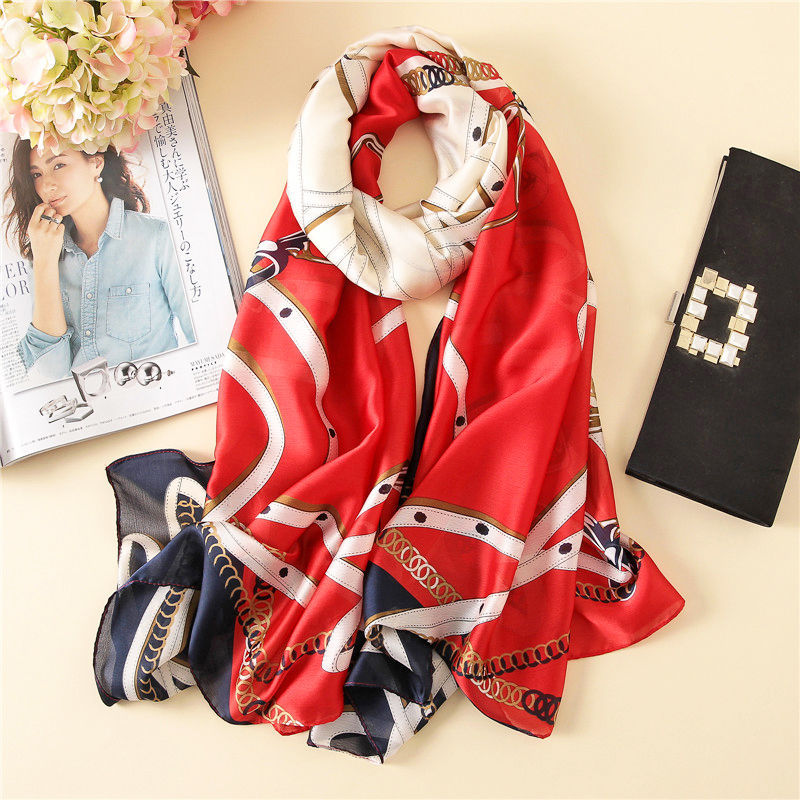 Floral silk scarf