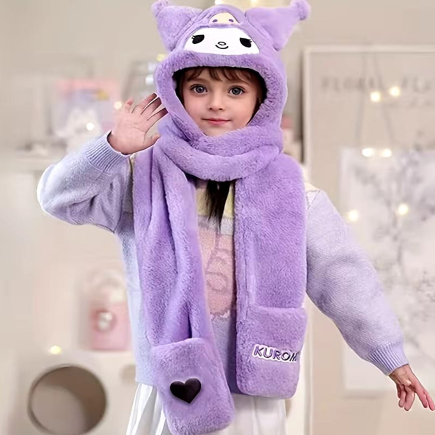 Plush Ear Warming Beanie for Kids