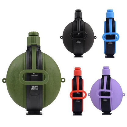 580ml Foldable Silicone Water Bottle with Integrated Compass