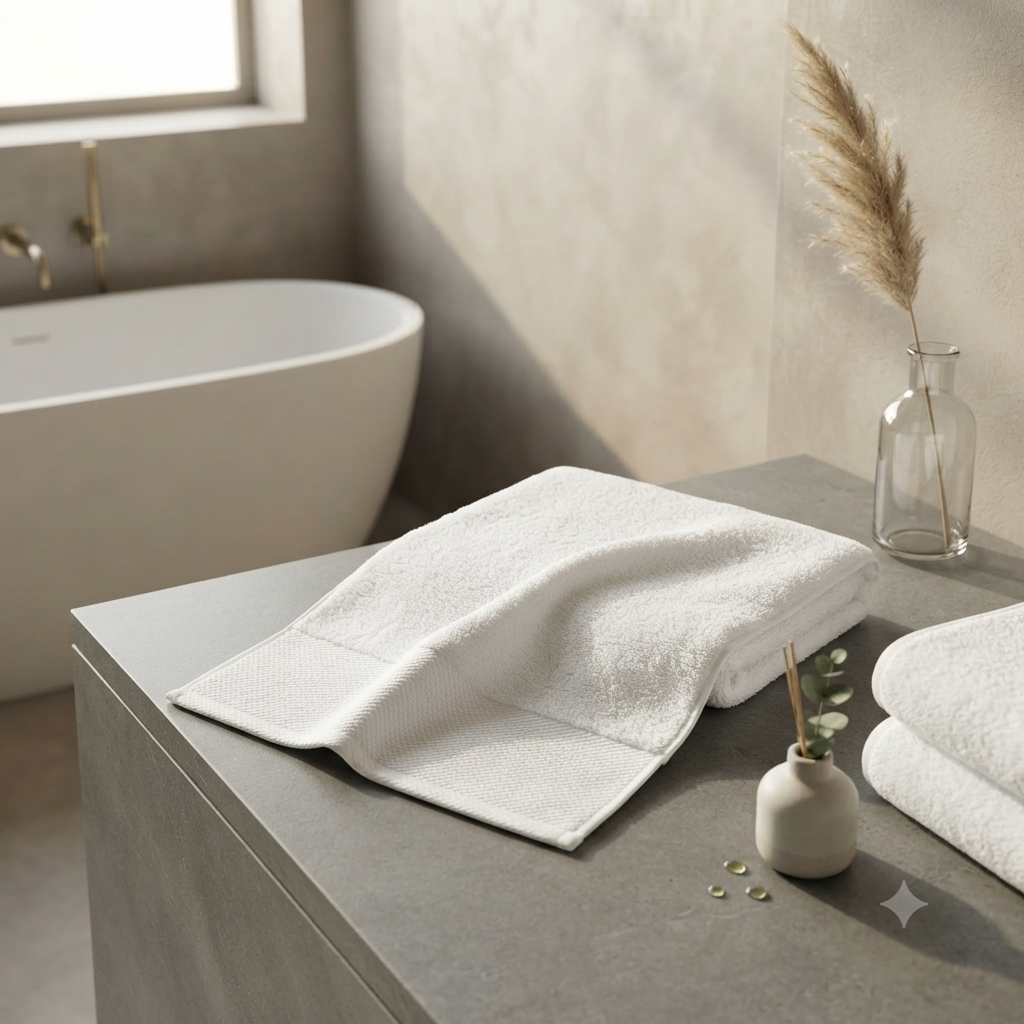 White Cotton Bathroom Towel  80 x 160 cm