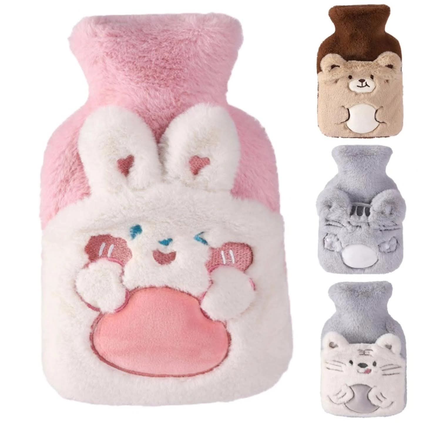 Mini plush hot water bottle