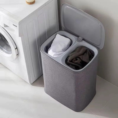 50 L partitioned, laundry / hamper/separation basket with lid -