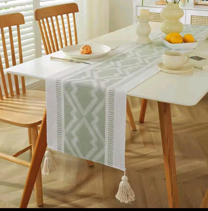 Woven Table Runner with Tassels