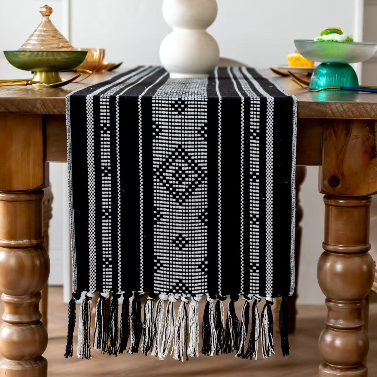 Bohemian  Table Runner with Tassel