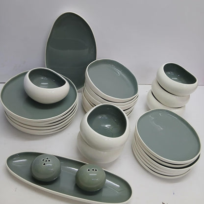 28Pcs  Double Glaze Porcelain Dinner set