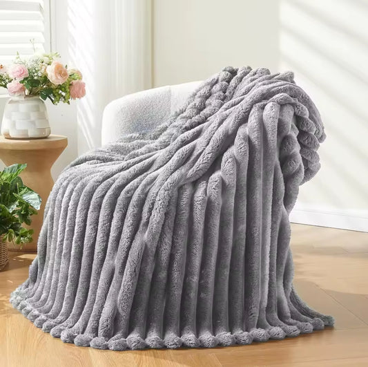 Soft plain winter throw blanket