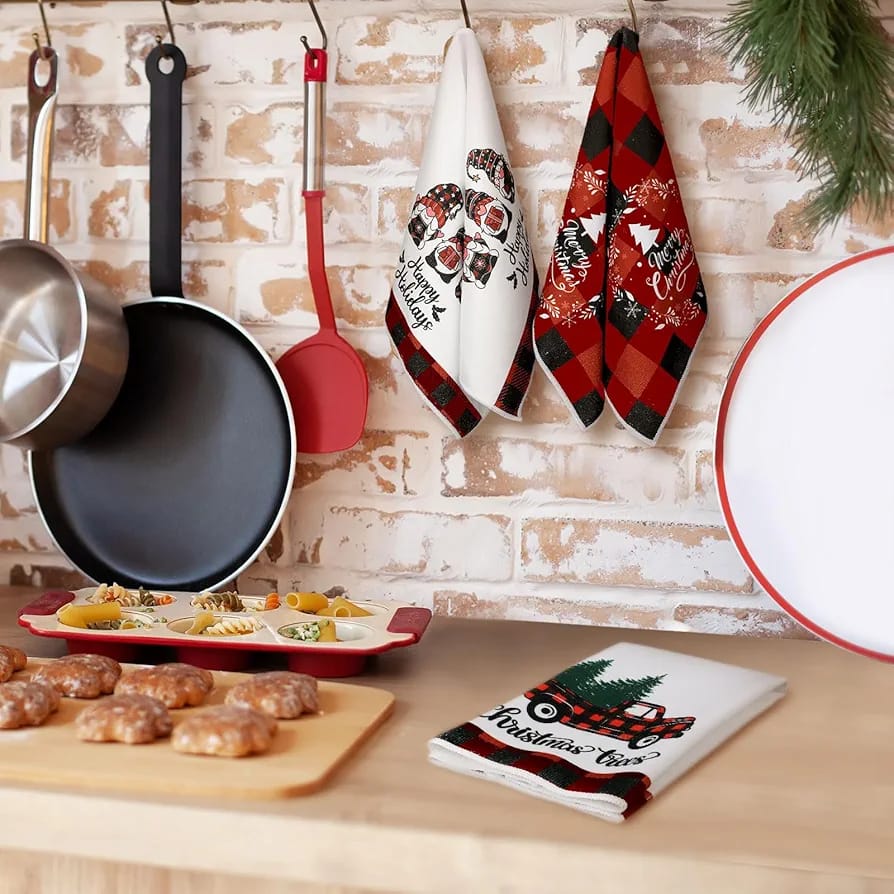3pcs Christmas themed kitchen towels