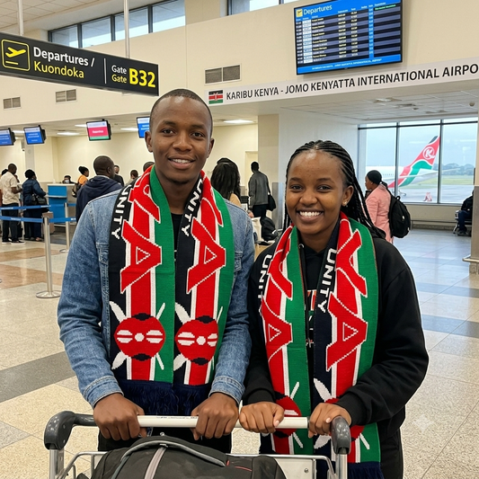 Knitted Kenyan Flag Scarf 143cm Gha