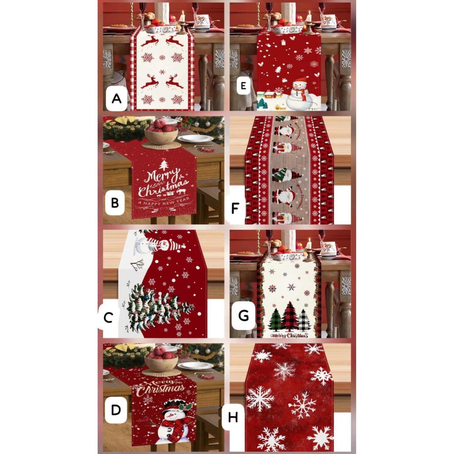 Christmas linen table runners