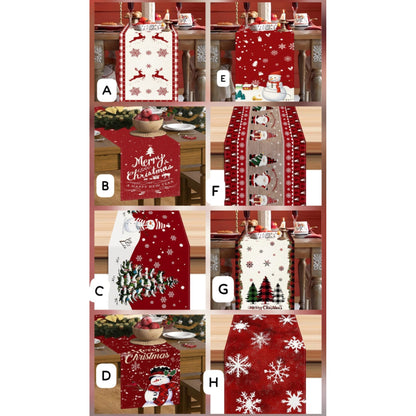 Christmas linen table runners