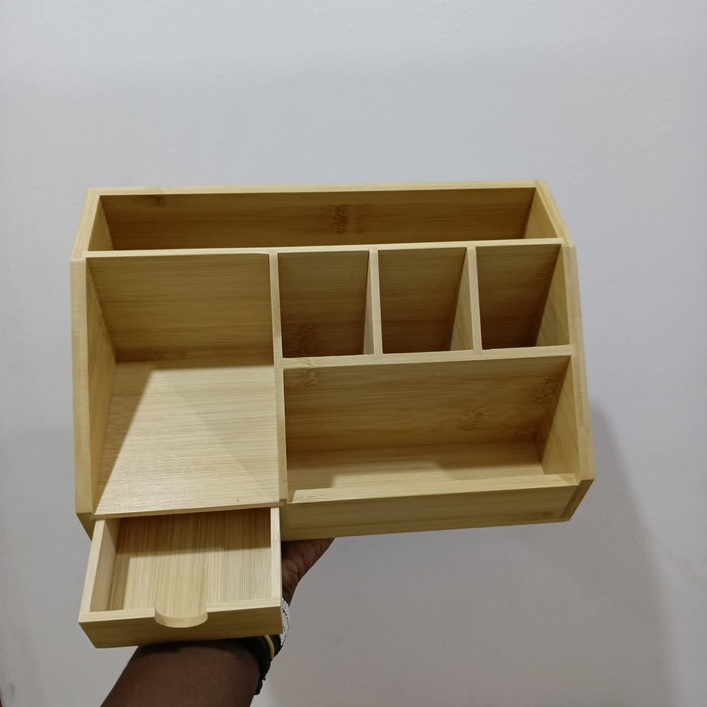 Wooden Bamboo Desk Organizer