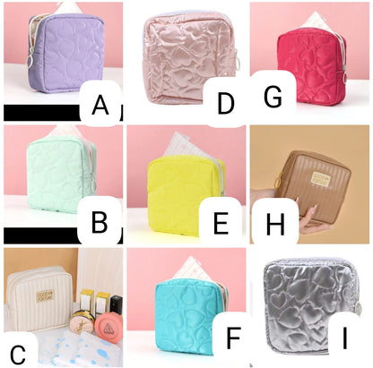 Candy color square glossy cosmetic bag