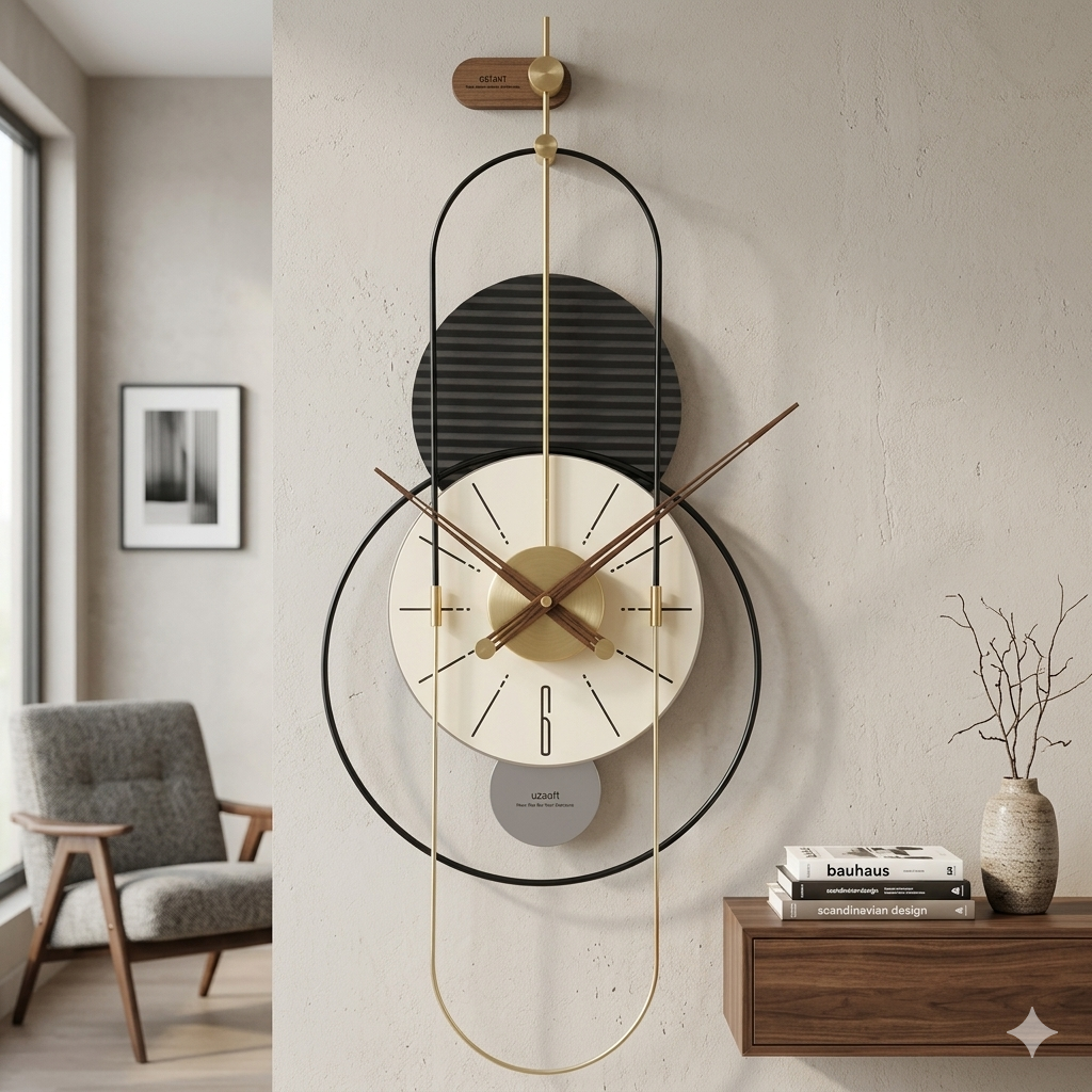 Wall Clock with Gold Accents 