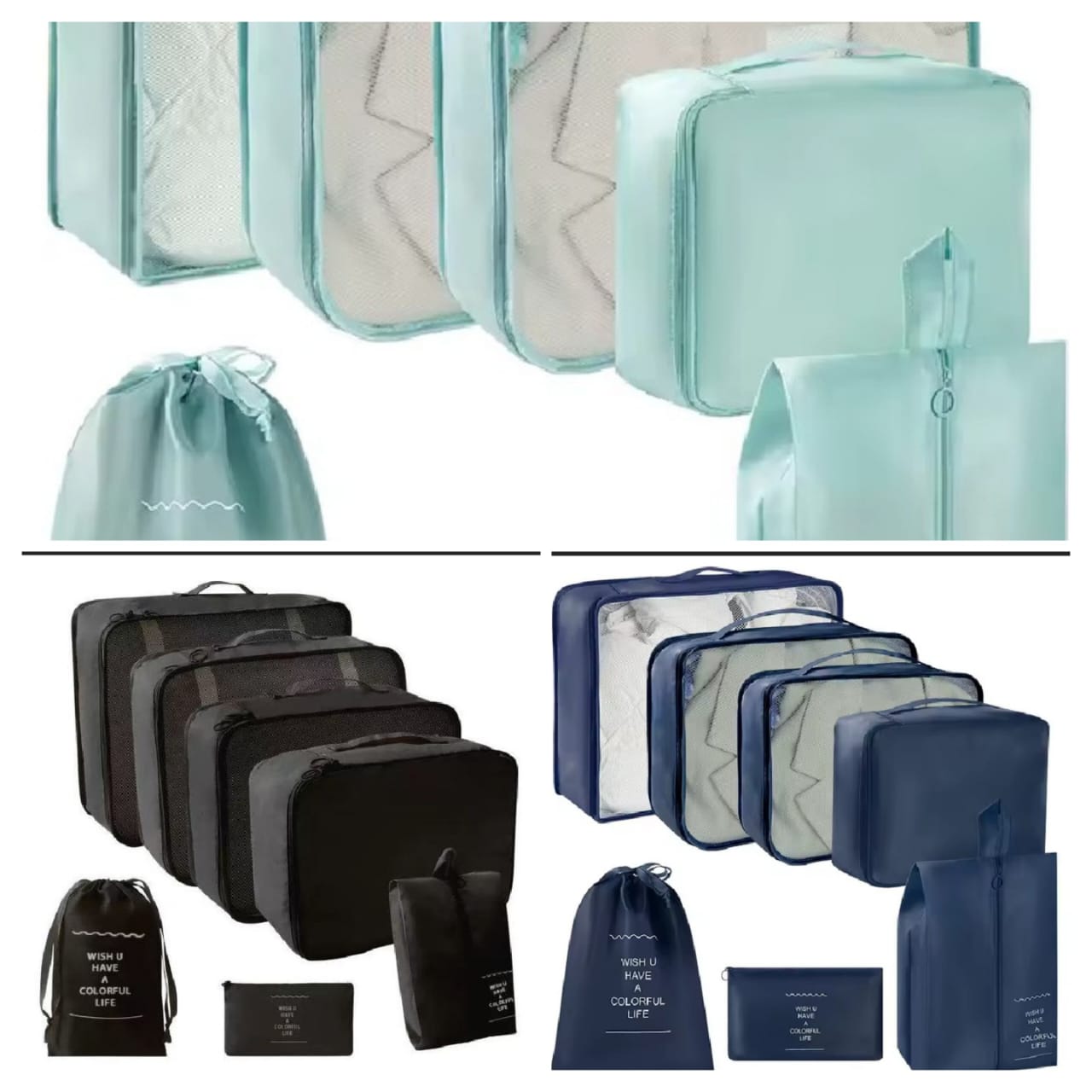 7 Pcs Luggage Travel Suitcase Organizer Set