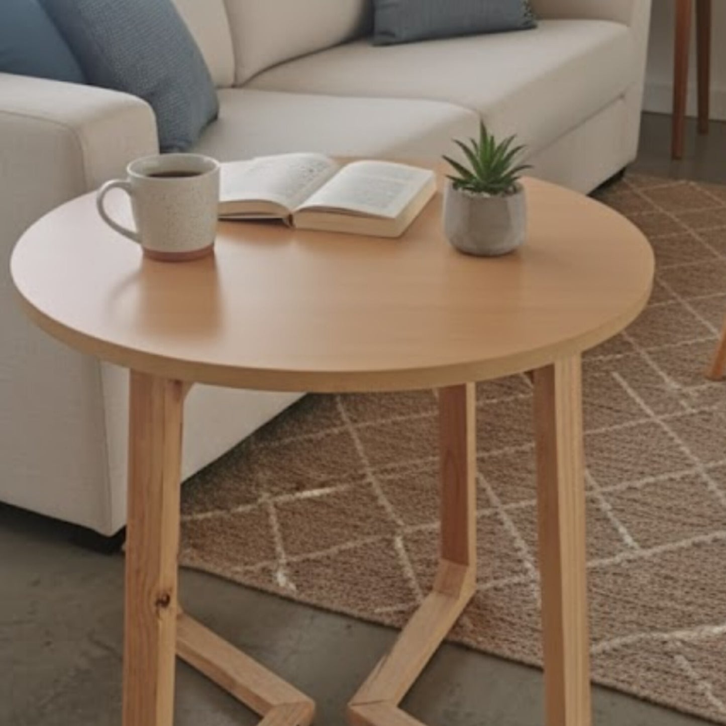 Round Wooden side table