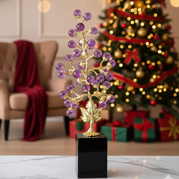 Faceted Clear Crystal Grape Themed Decor