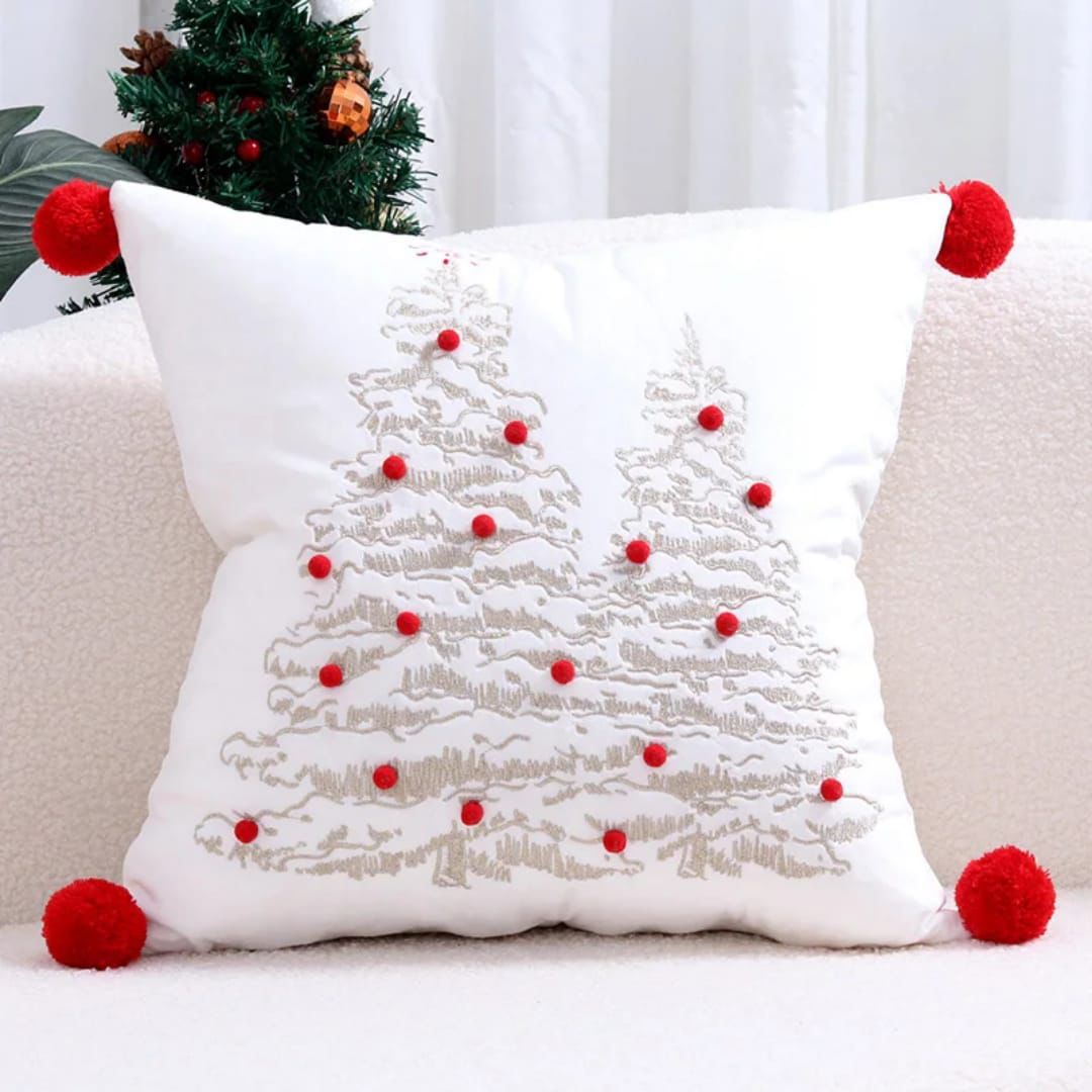 Christmas tree cushion cover