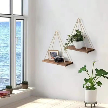 Wooden floating shelves