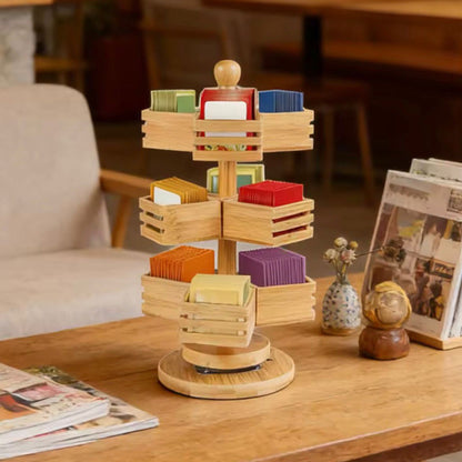 3 Tier Rotating Bamboo Tea Bag Organizer Gha