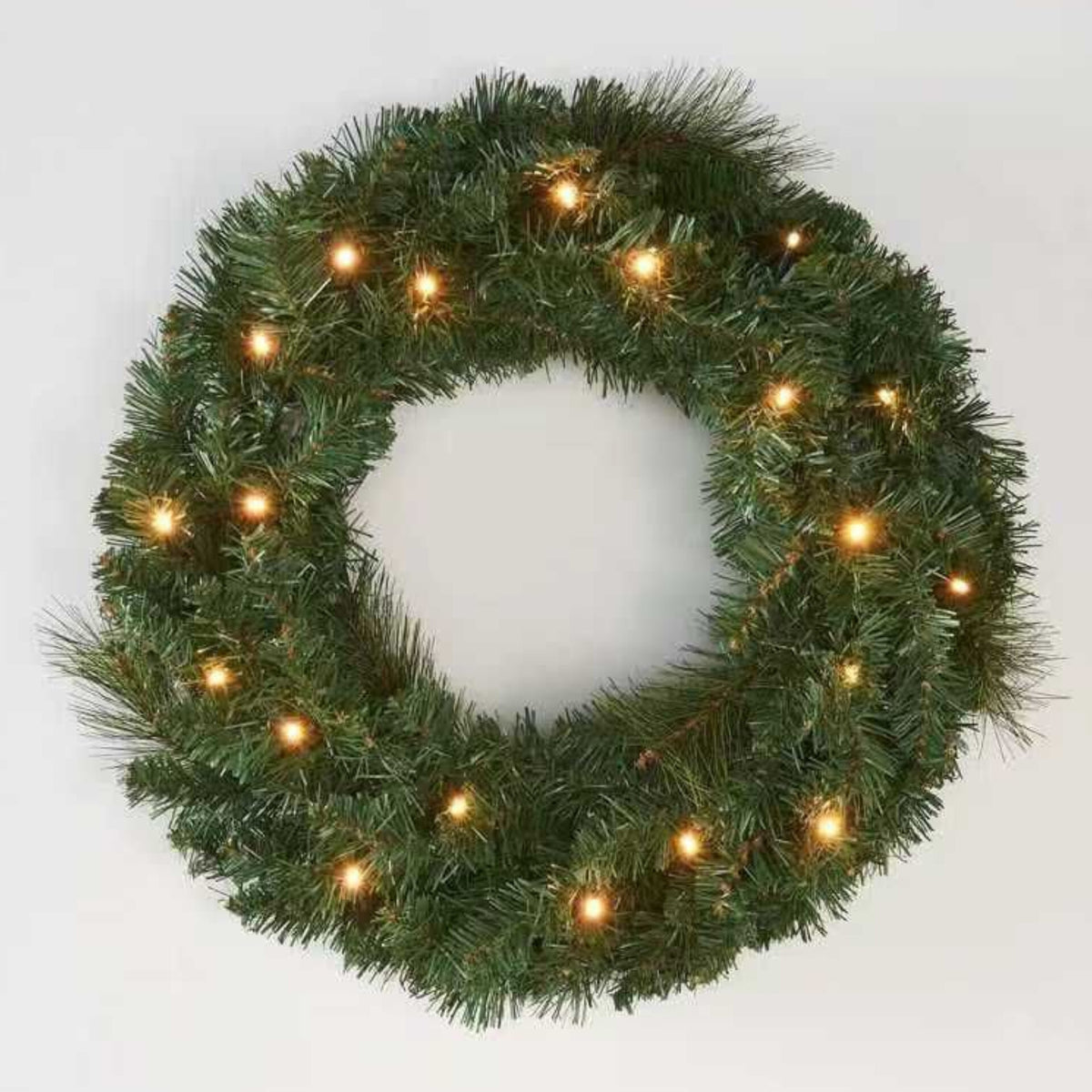 38cm Pre Lit LED Christmas Wreath Decoration
