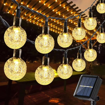 12M Solar Outdoor Christmas Bubble Ball String Lights