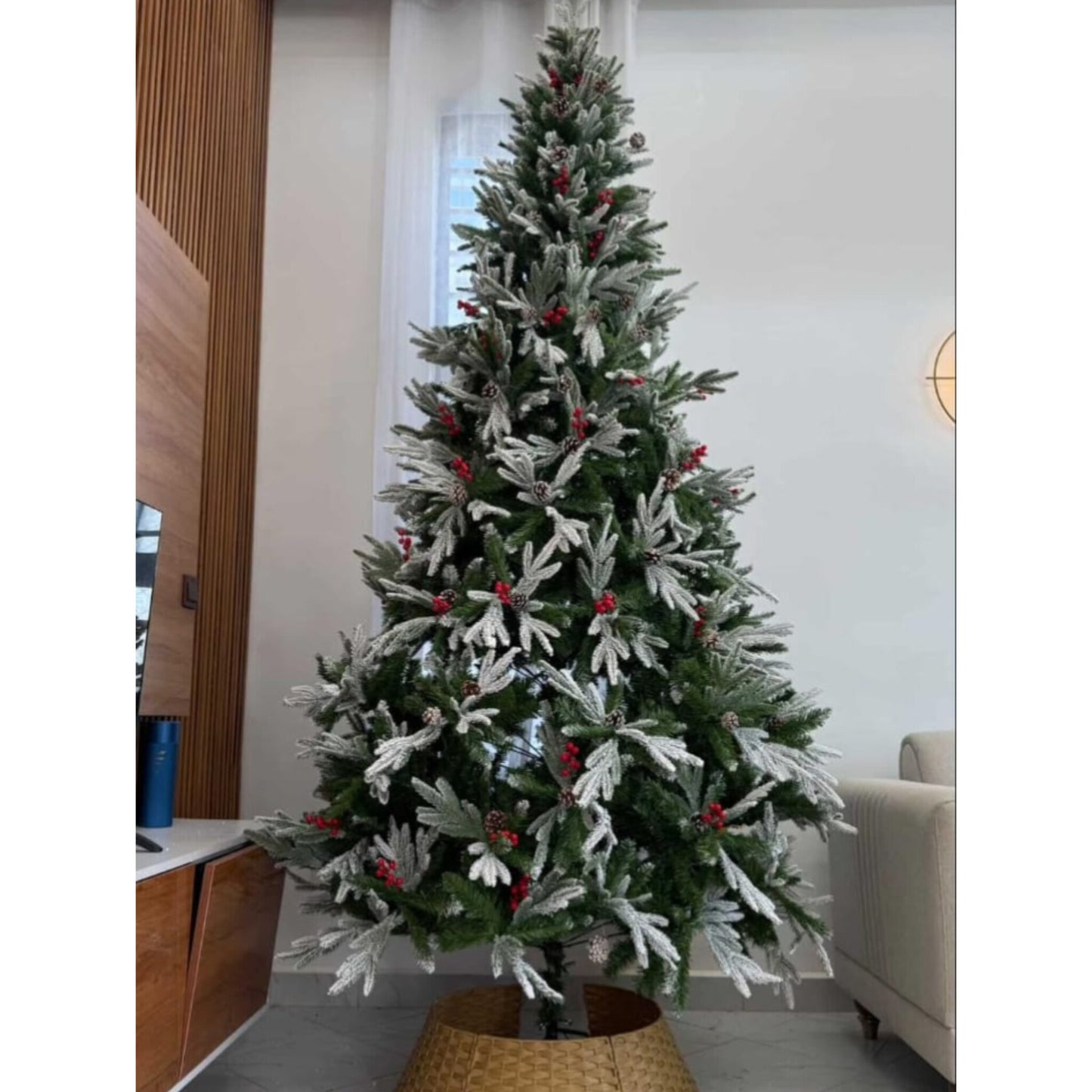 3M Snow Flocked Christmas Tree with Cones and Berries
