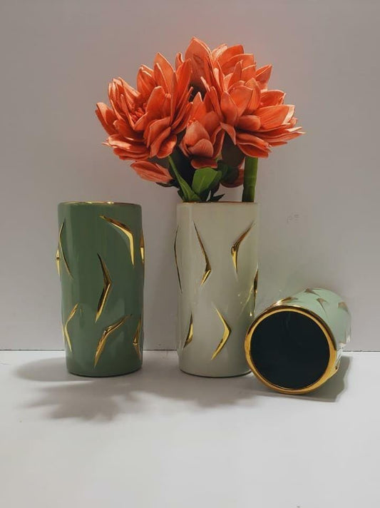 Ceramic gold vase