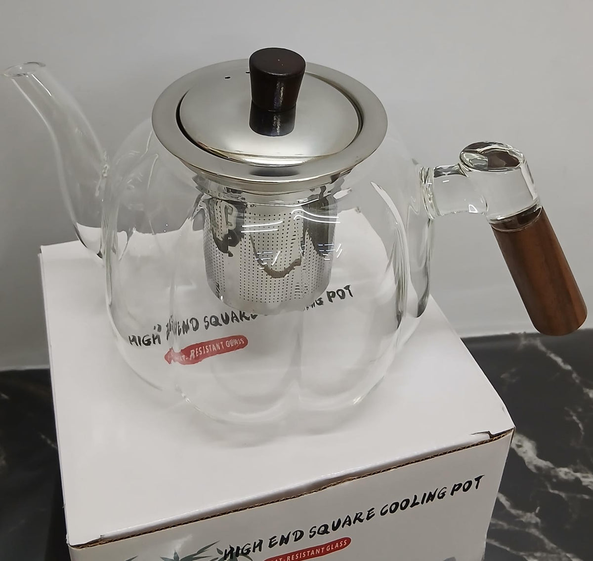 1.2L  Glass Infuser Tea Pot with Strainer