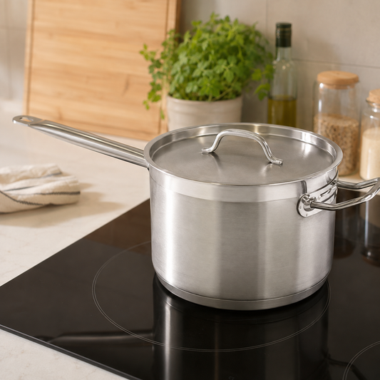 7.2L Deep Saucepan With Lid Handle One Long And Helper HM-BA563