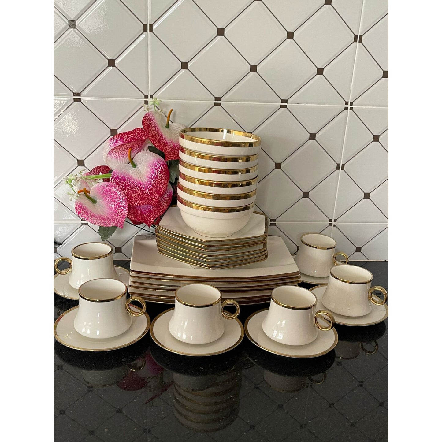 30 PCs set Gold dinner set
