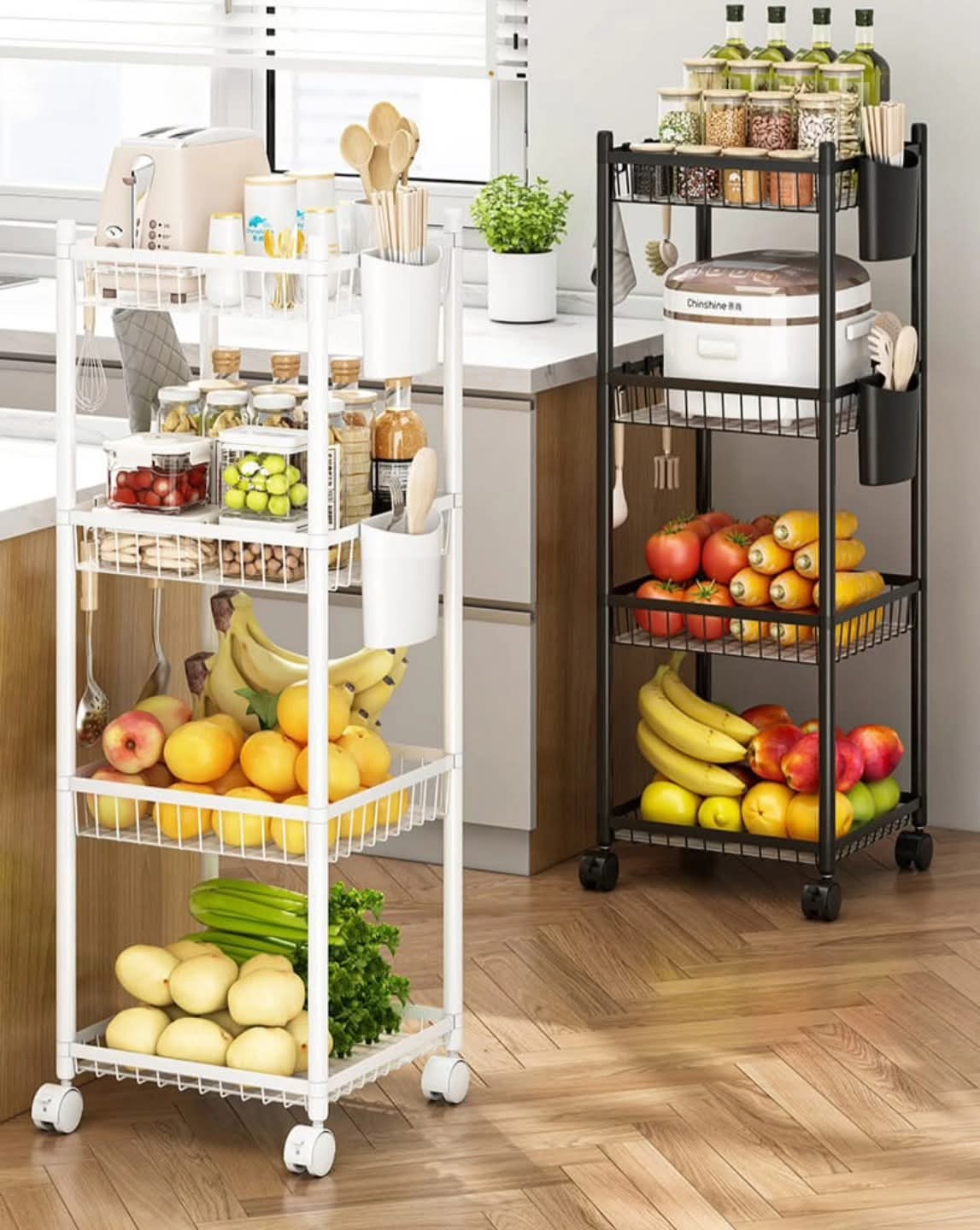 Four Tier Multifunctional Storage Trolley Rack