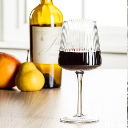 4Pc Ribbed Wine Glasses