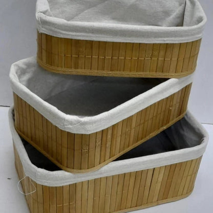 3 in 1 Hand Woven Rattan Storage Baskets