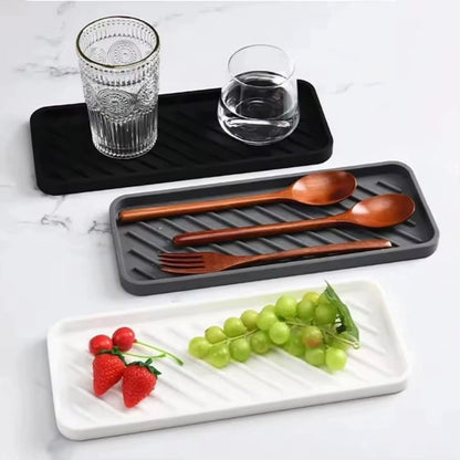 Silicone sink protector bathroom tray