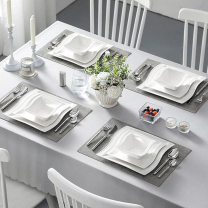 24pcs square dinner set with lines