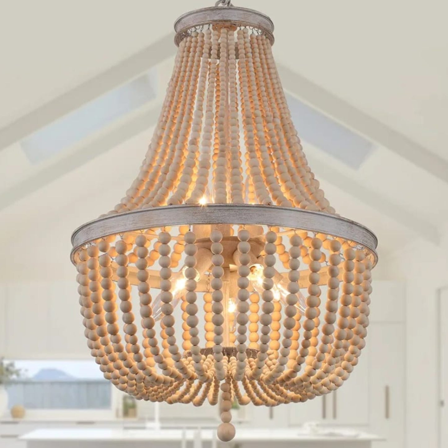 Beaded Waterfall Chandelier Light With Bulb