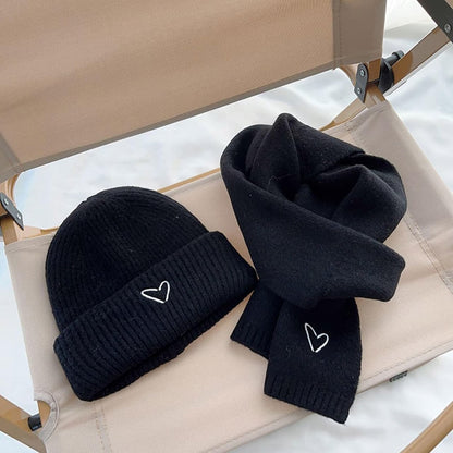 2 in 1 Warm Winter Kids Beanie Hat and Scarf Set
