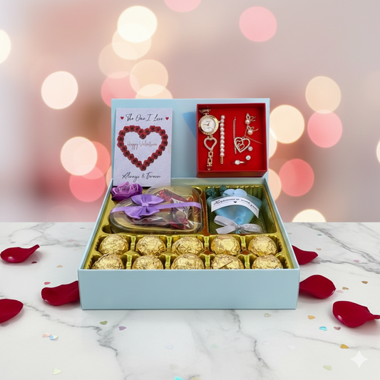 Valentine Jewelry and Chocolate Accessory Gift Set