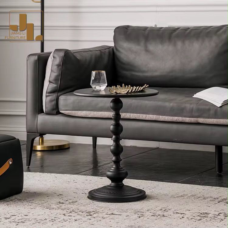 Retro Iron Pedestal Side Table Gha