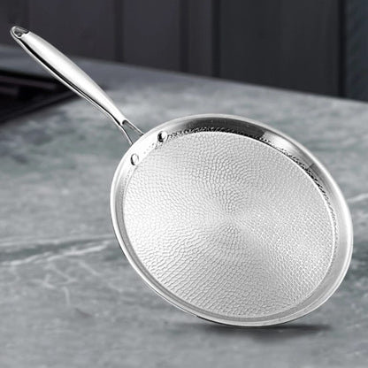 30Cm Stainless Steel Honeycomb Textured Skillet Pan