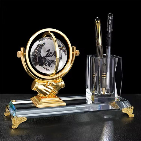 Eagle with Globe Desktop Pen Holder