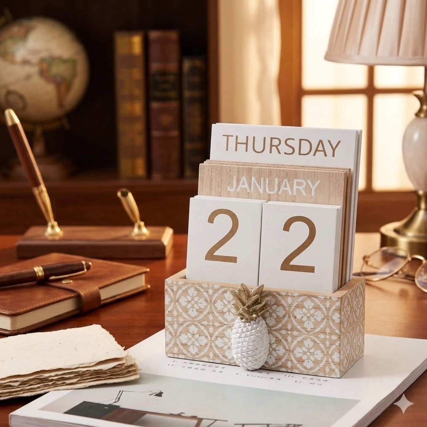 Wooden Perpetual Block Calendar