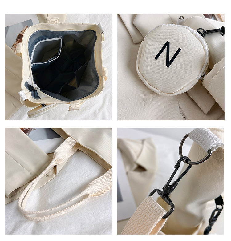 Cross body tote bag with round coin purse