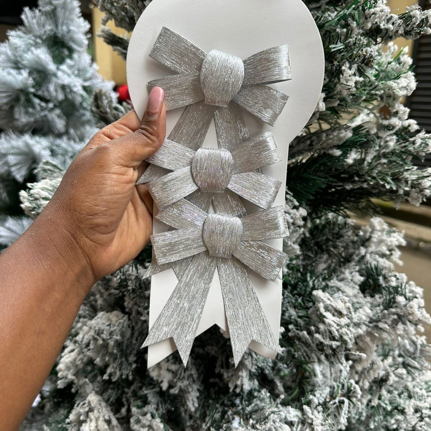 6Pc Christmas Bows Decor