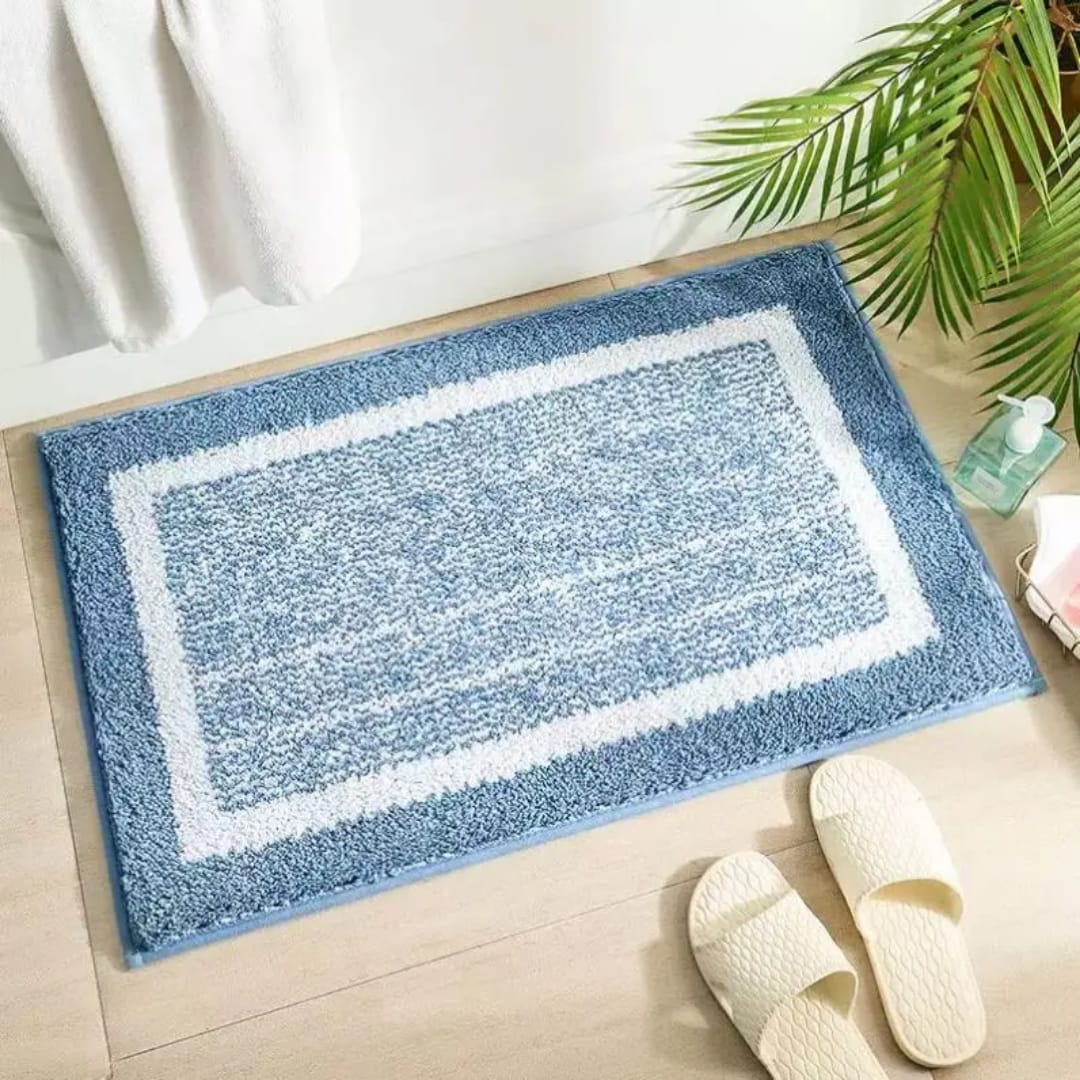 Flocking bathroom mats