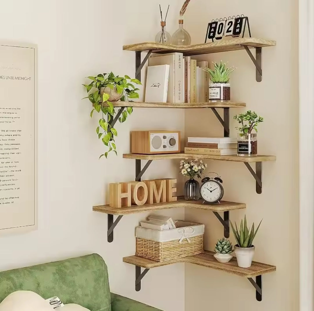 5 in 1 Wooden Floating Shelves